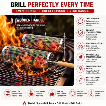 Premium Stainless Steel BBQ Grill Basket