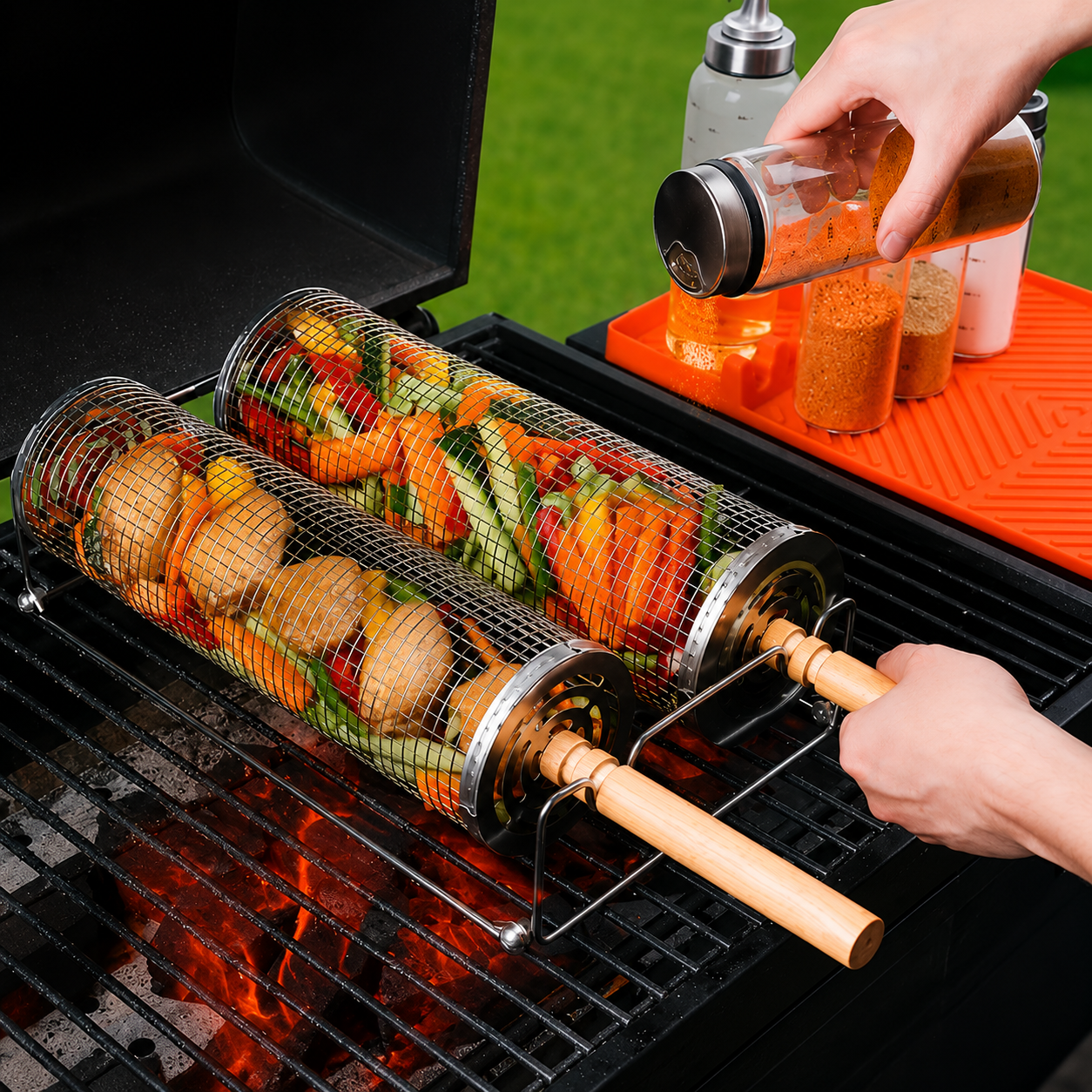 Premium Stainless Steel BBQ Grill Basket