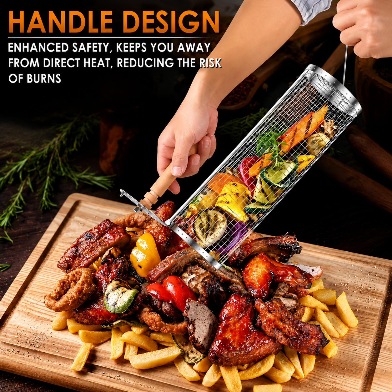 Premium Stainless Steel BBQ Grill Basket