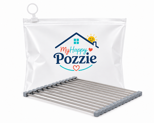 Roll-Up Stainless Steel Dish Drying Rack & Sink Organizer