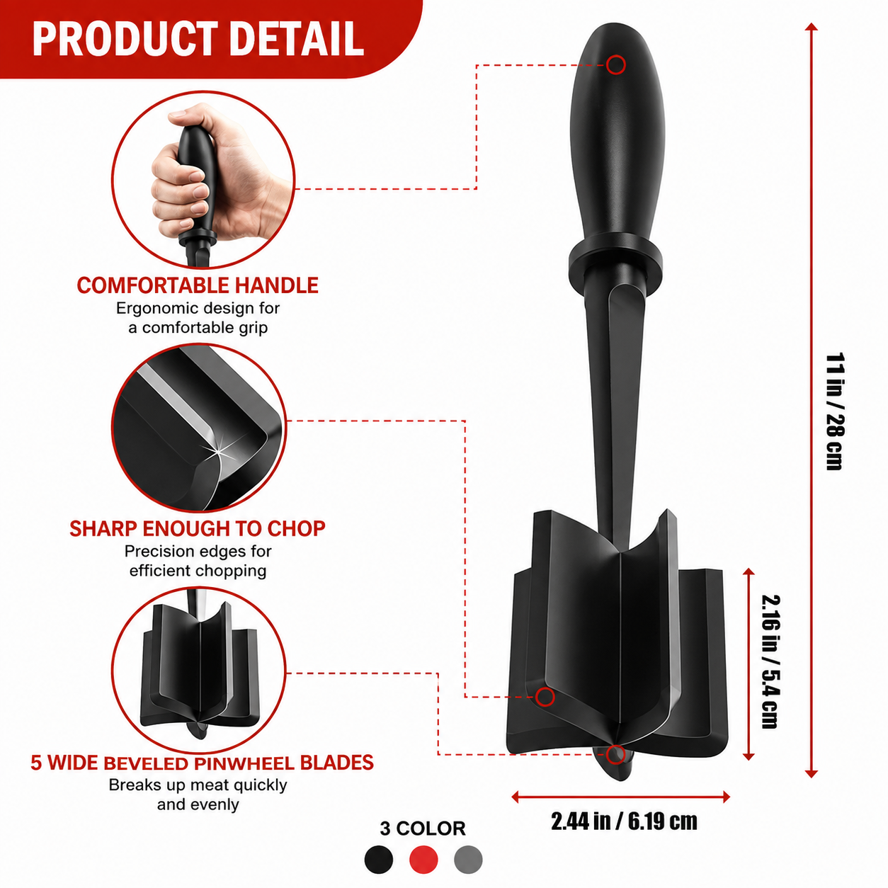 Multi-Purpose Meat Chopper & Food Masher