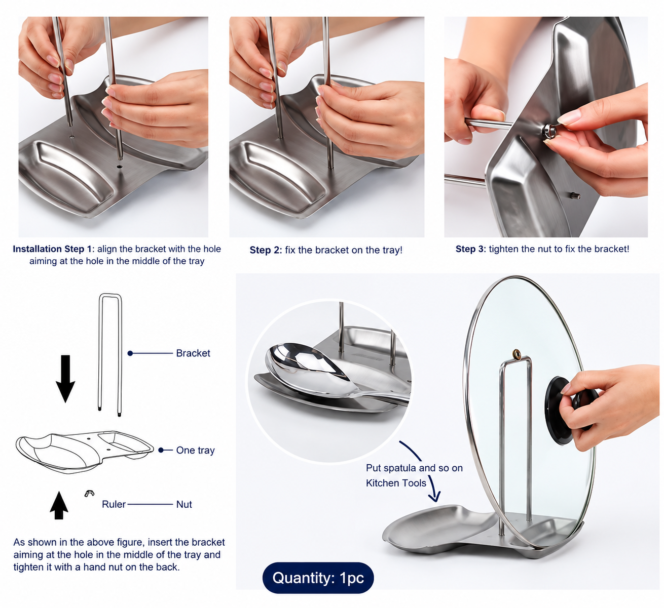 Stainless Steel Pot Lid Holder