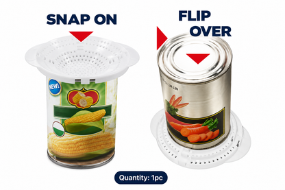 Universal Snap-On Can Strainer | Mess-Free Food Draining Lid